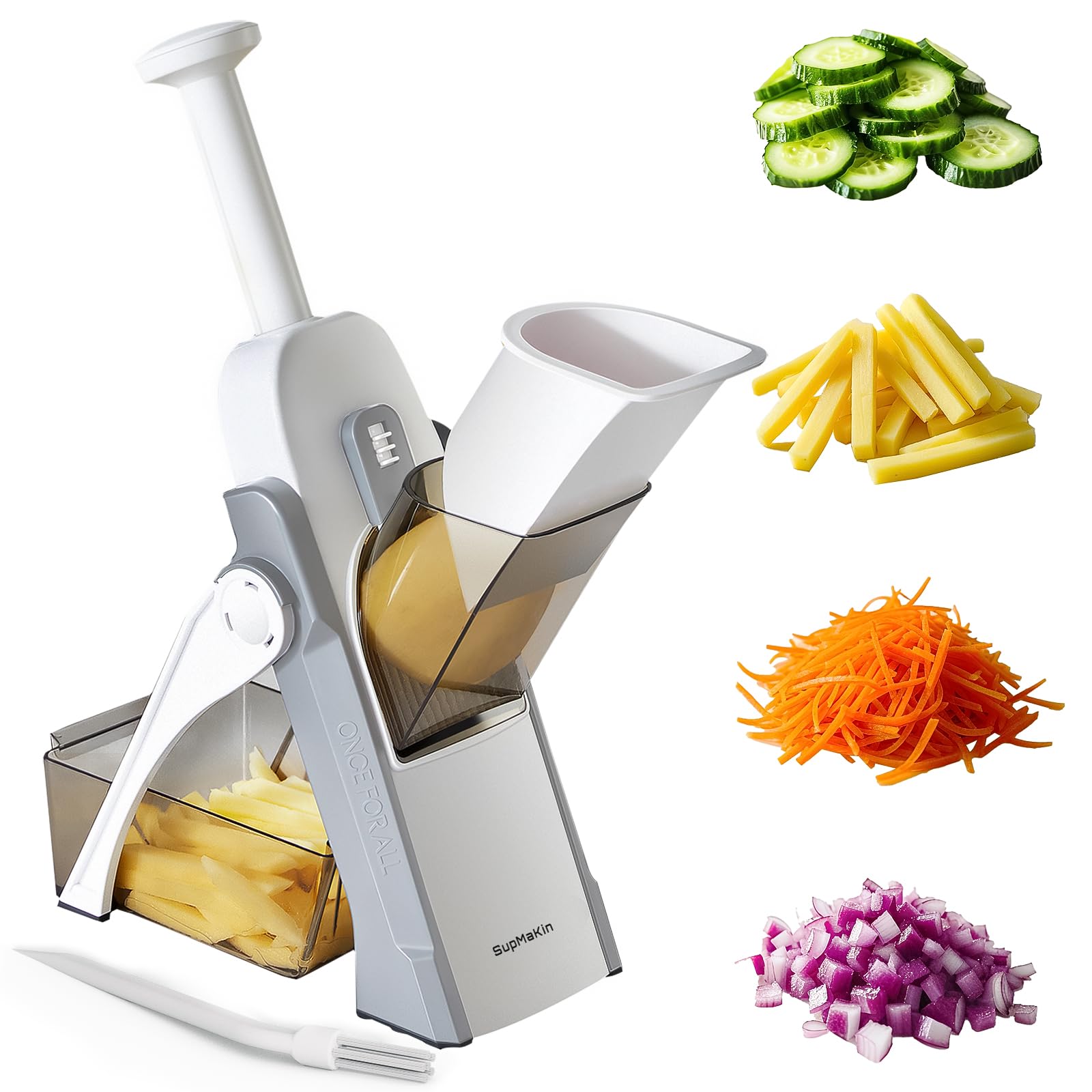 SupMaKin Safe Mandoline Slicer blade close-up for precise, fast vegetable prep