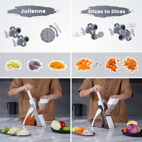 SupMaKin Safe Mandoline Slicer dicing mode for neat cubes