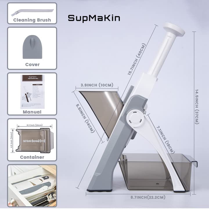 SupMaKin Safe Mandoline Slicer foldable design saves cabinet space after use
