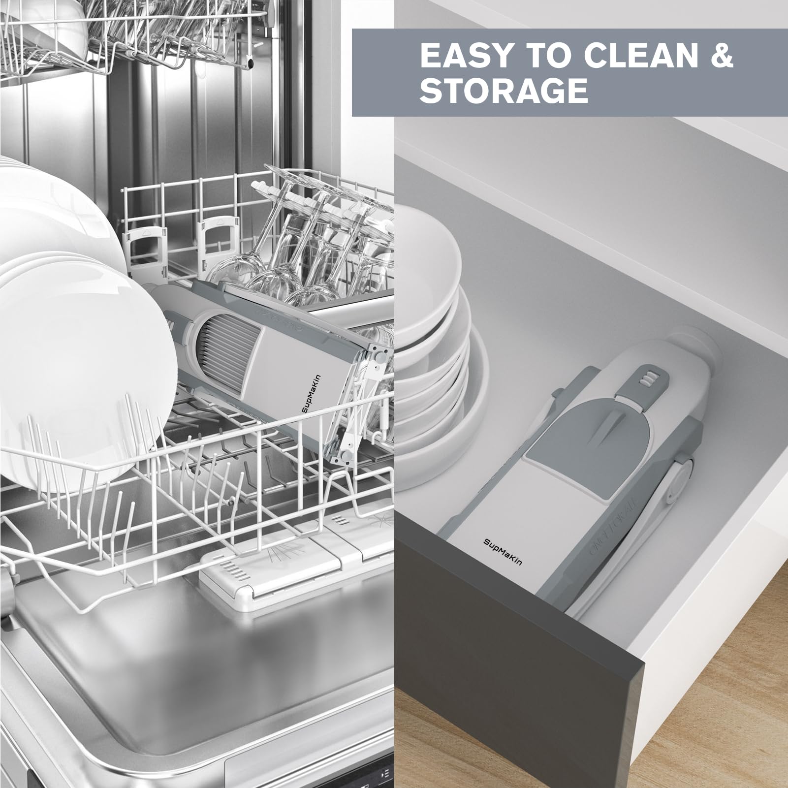 SupMaKin Safe Mandoline Slicer non-slip base keeps stable during prep