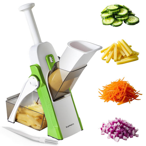 SupMaKin safety mandoline slicer assembly for quick, uniform prep.