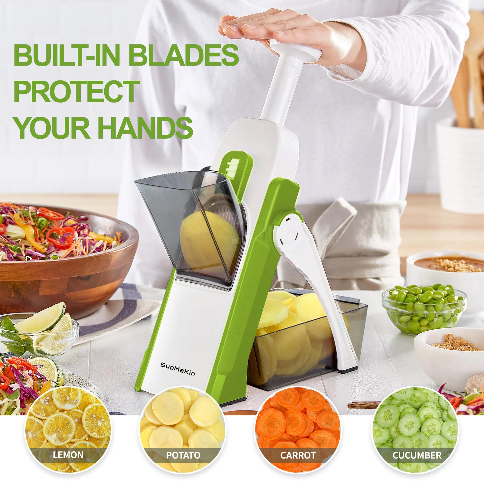 SupMaKin vegetable chopper blades show durable, high-performance cutting.