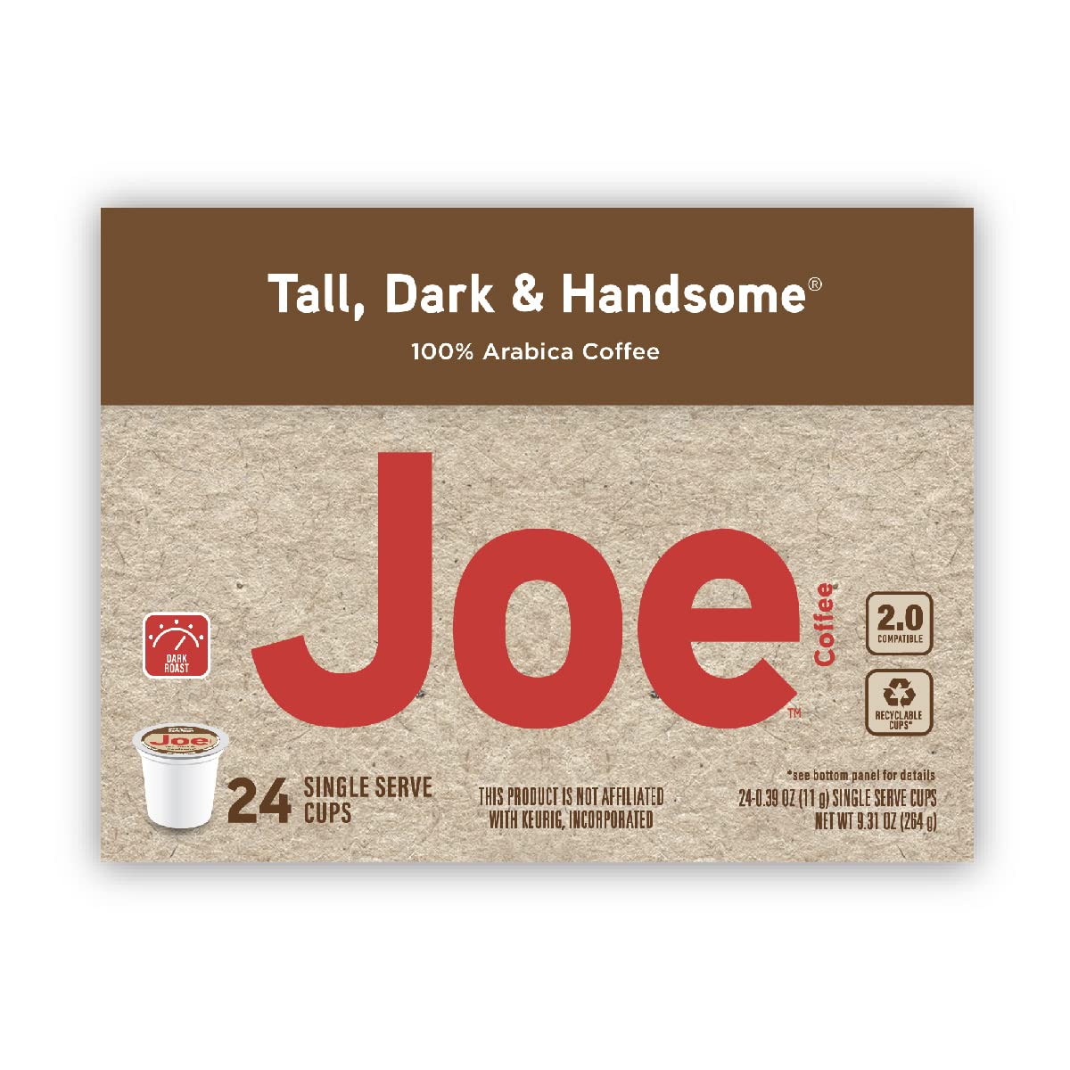 SUPOOBE Joe Knows Coffee packaging shows convenient single-serve design and recyclability.