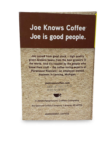 SUPOOBE Joe Knows Coffee steaming cup emits rich aroma and warmth.