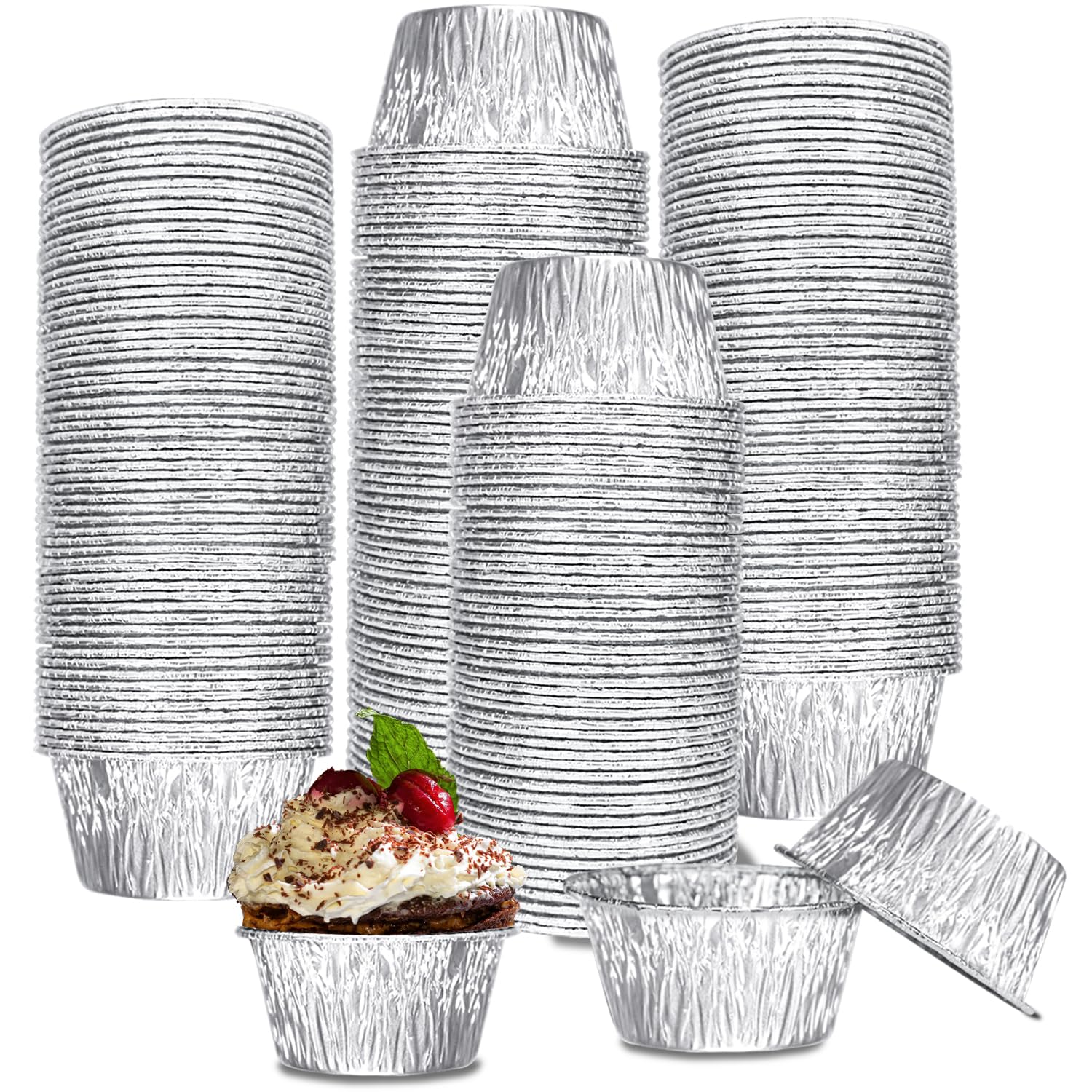 SUPPHOUS 3oz aluminum foil baking cups with even heating for consistent results