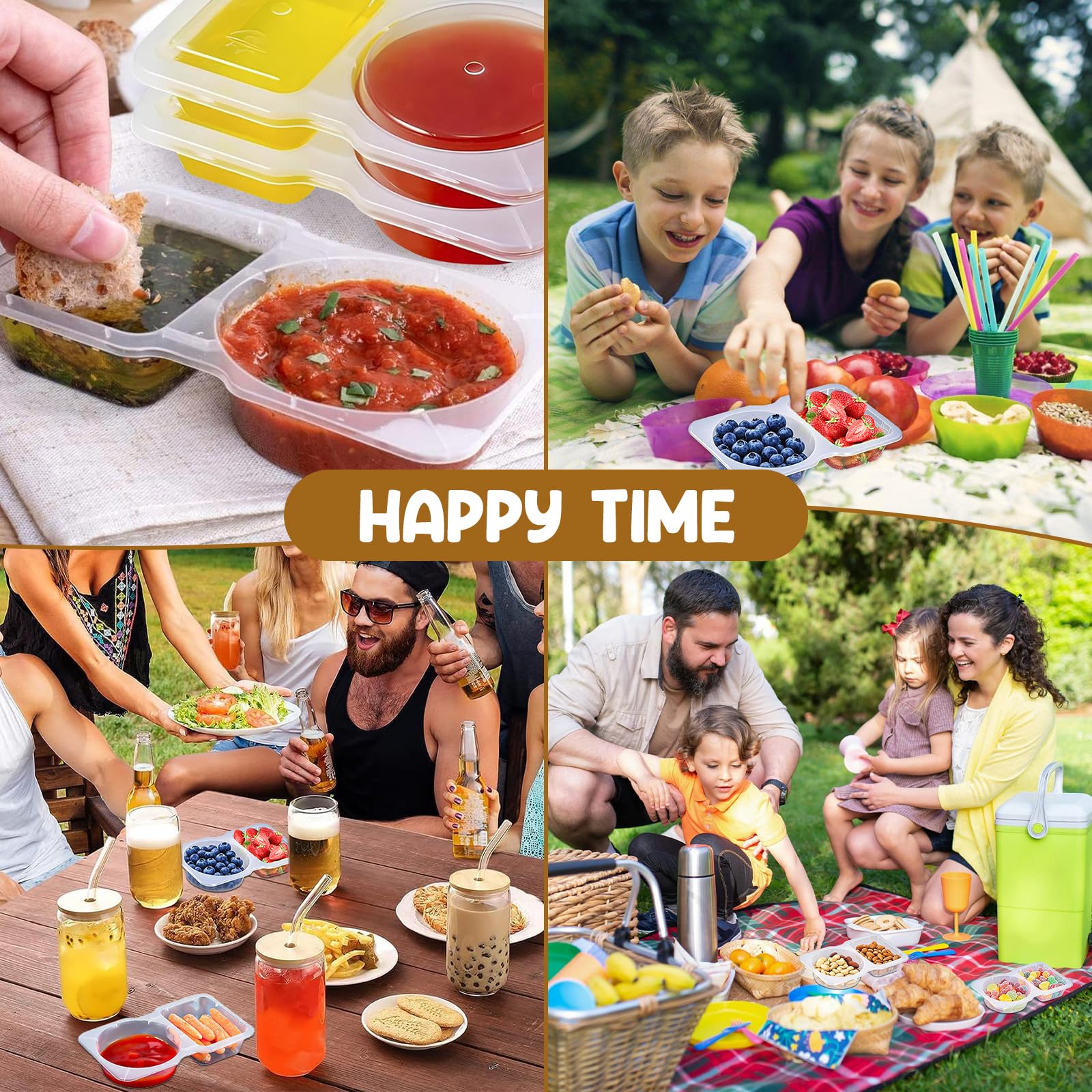 SUPPHOUS camping setup shows durable, reusable, eco-friendly snack storage.