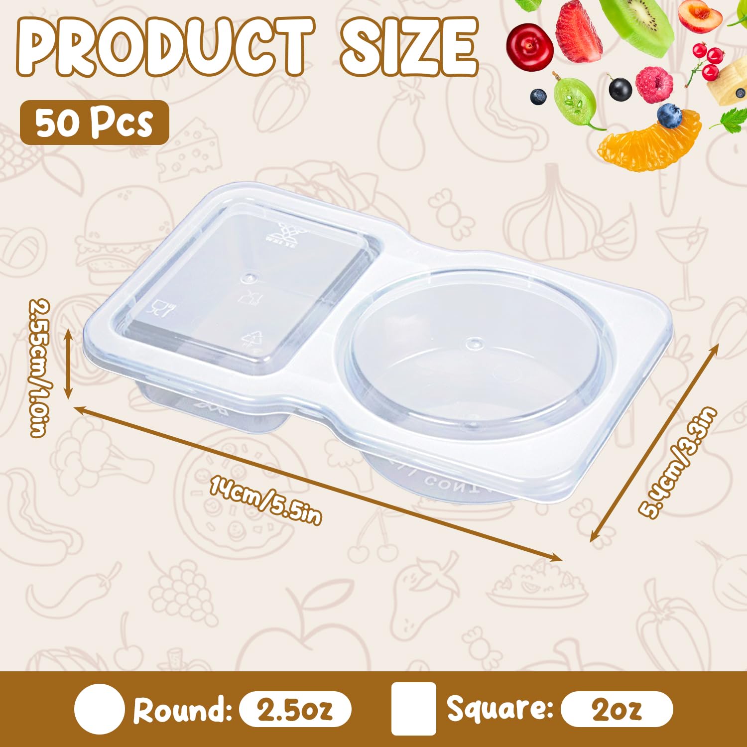 SUPPHOUS two-compartments snack container lid on, showing secure, mess-free dining.