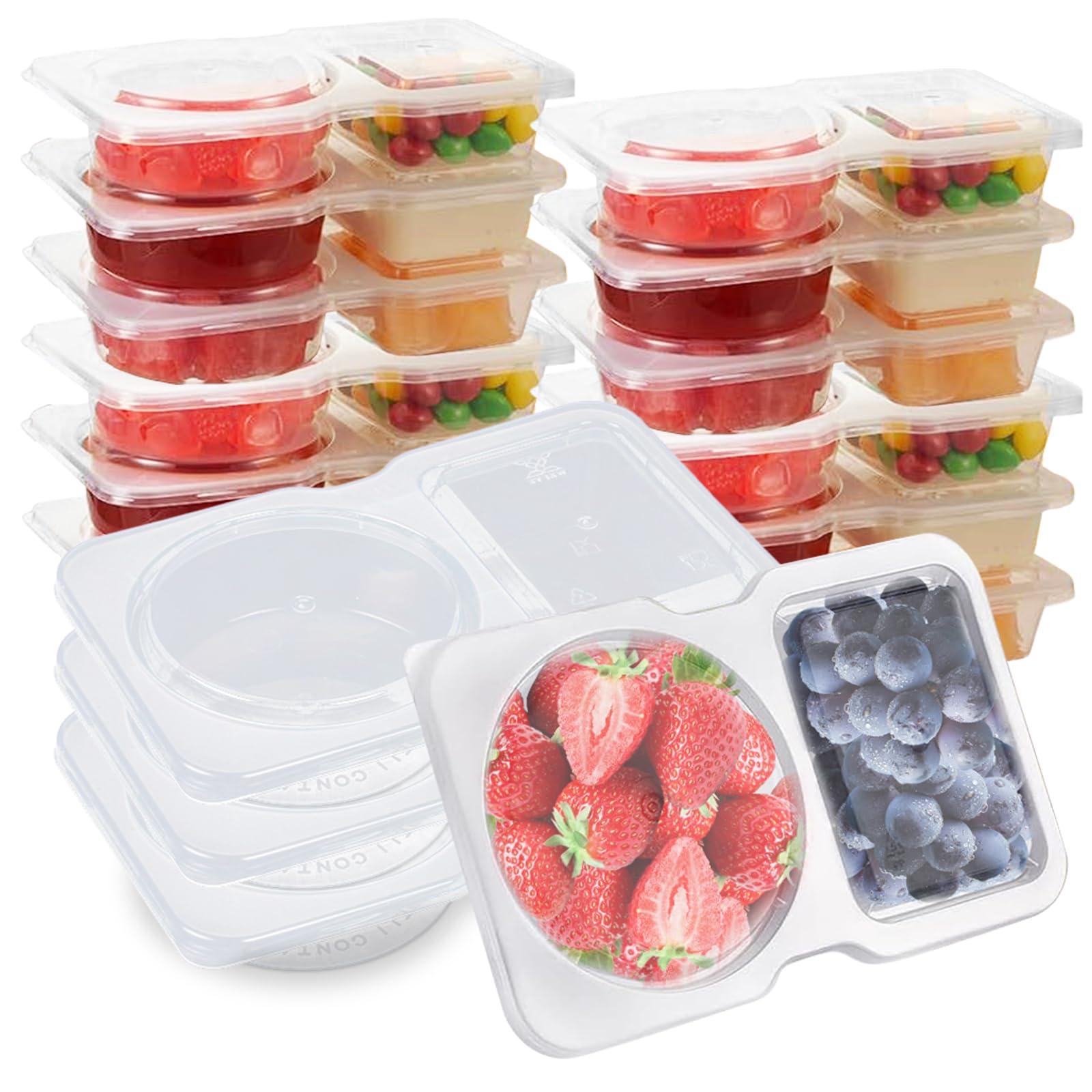 SUPPHOUS two-compartments snack container top view for organized, on-the-go snacks.