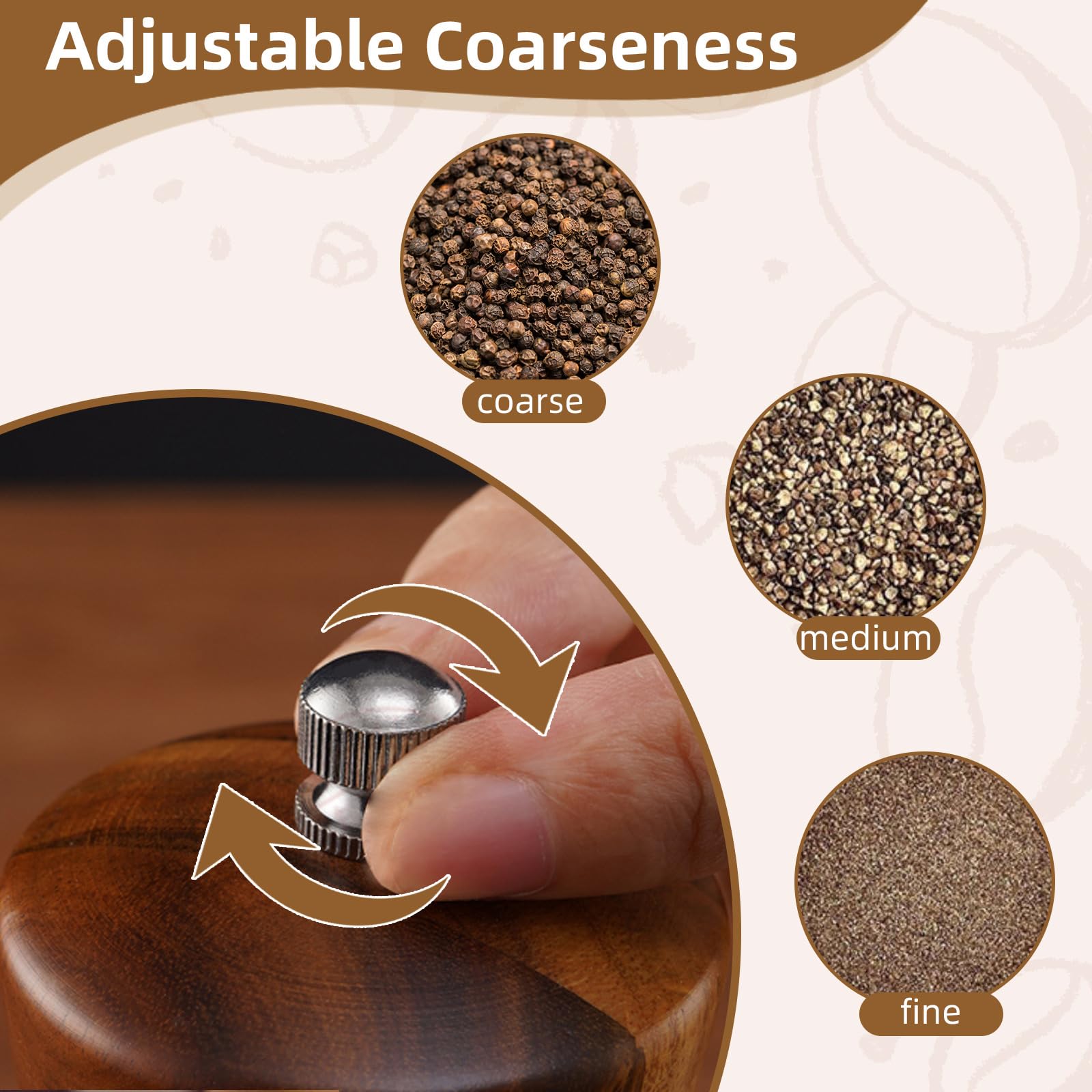 SUPRNN included scoop makes refilling salt or pepper mess-free.