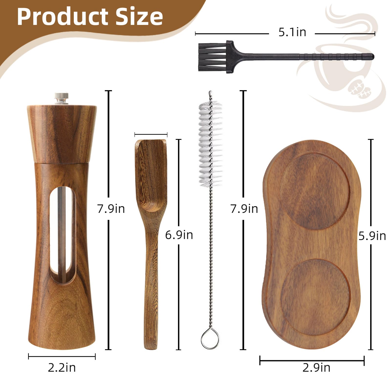 SUPRNN wooden grinders with clear window for easy spice monitoring.