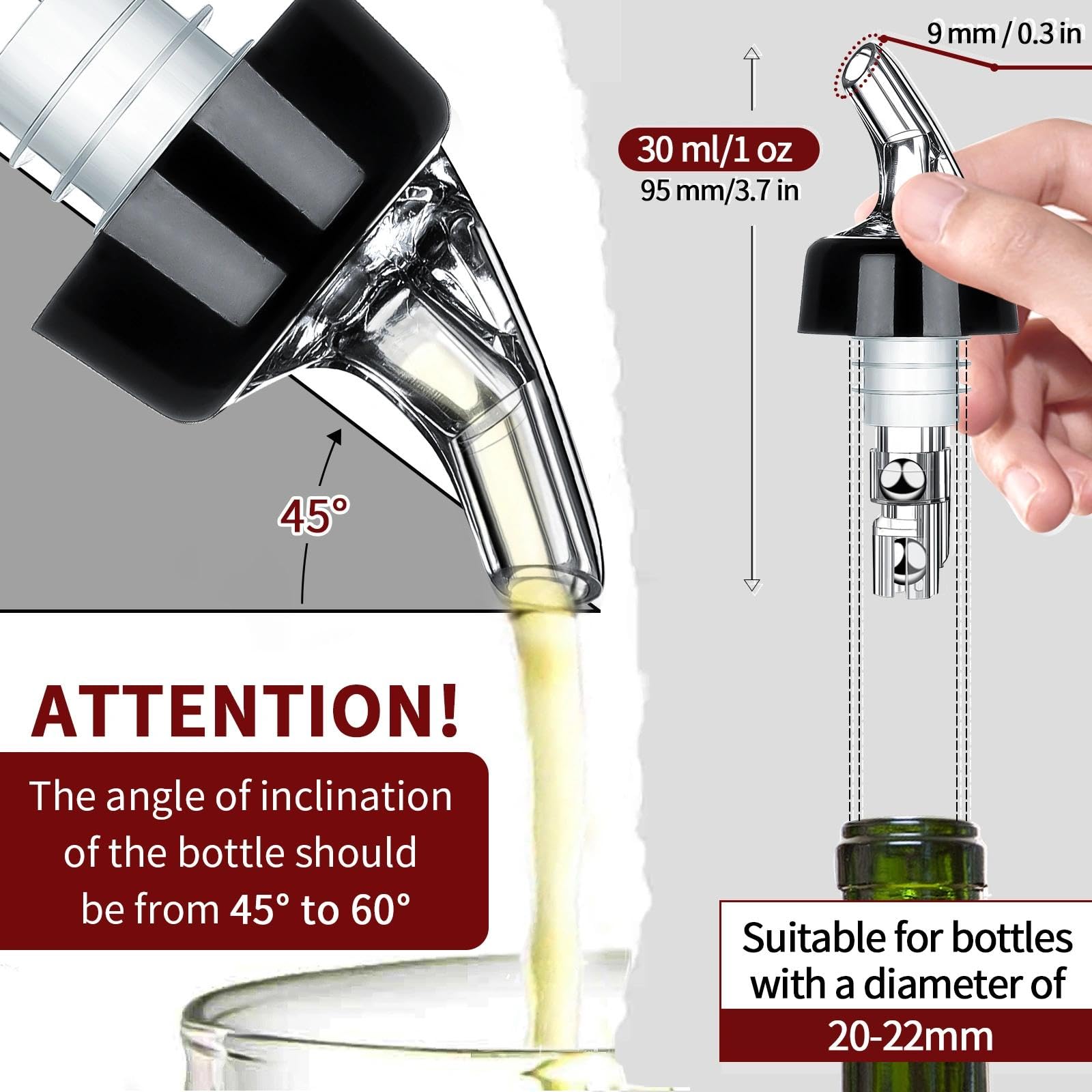 SuproBarware bottle pourer installed on a bottle for clean, controlled servings