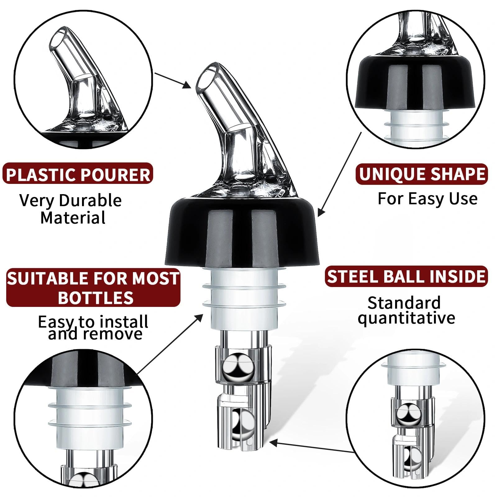 SuproBarware four-pack measured pourers streamline home bar pours with reduced waste