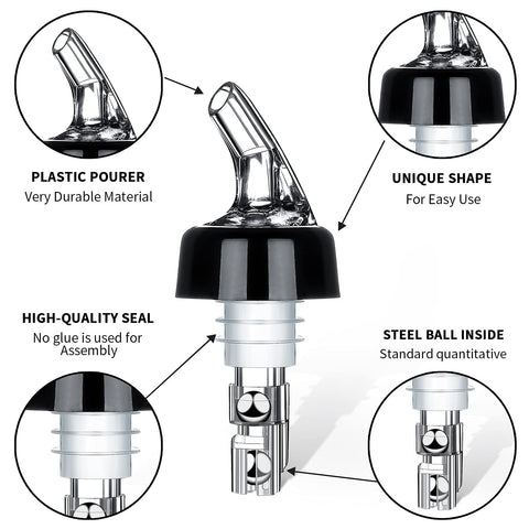 SuproBarware measured pour close-up shows accurate 1.5 oz portions.