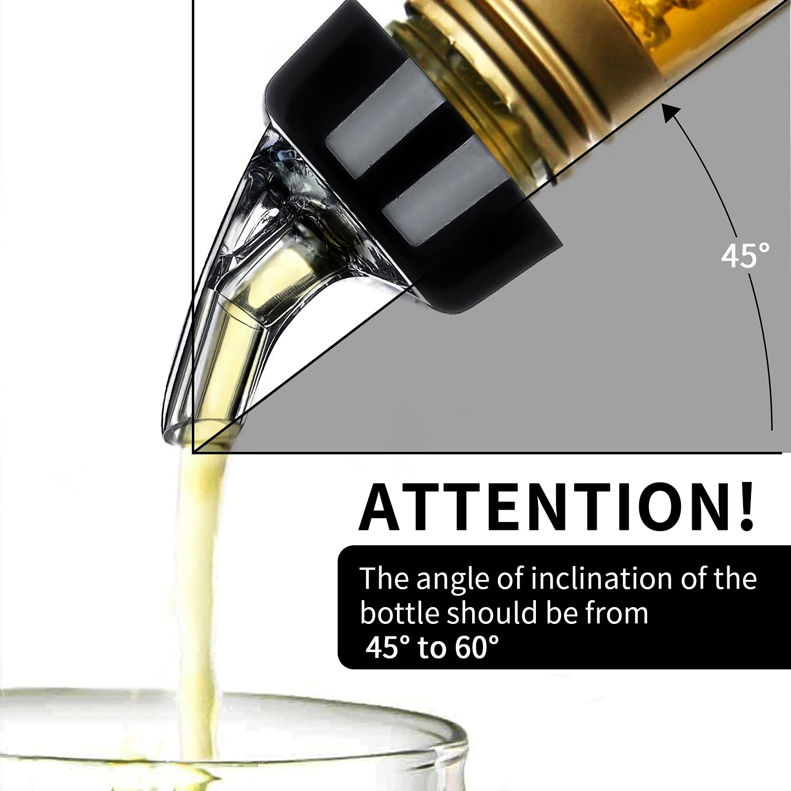 SuproBarware pourer on standard bottle demonstrates easy insertion.