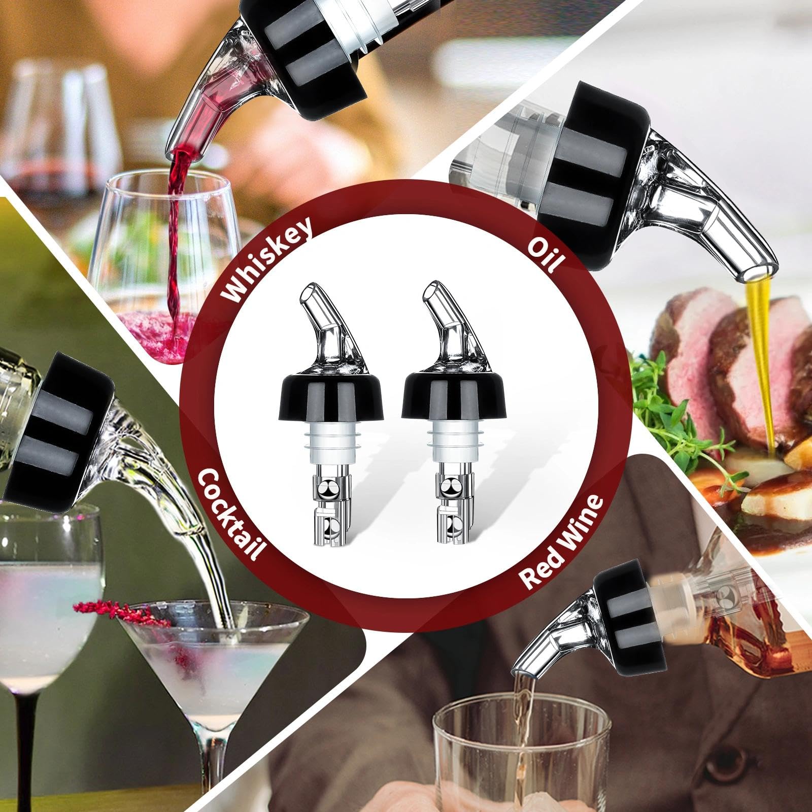 SuproBarware pourer attached to a wine bottle for quick, mess-free serving