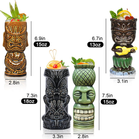 SuproBarware tiki-bar-decor-mugs add character to home bars and gatherings
