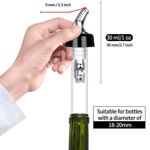 SuproBarware wine and cocktail pourer in action reduces spills.