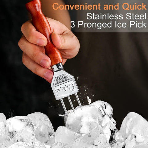 SuproBarware wood handle detail offers comfortable grip during chipping.