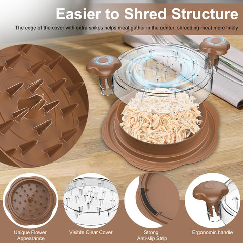Anti-slip strip keeps the shredder steady on the counter during shredding.
