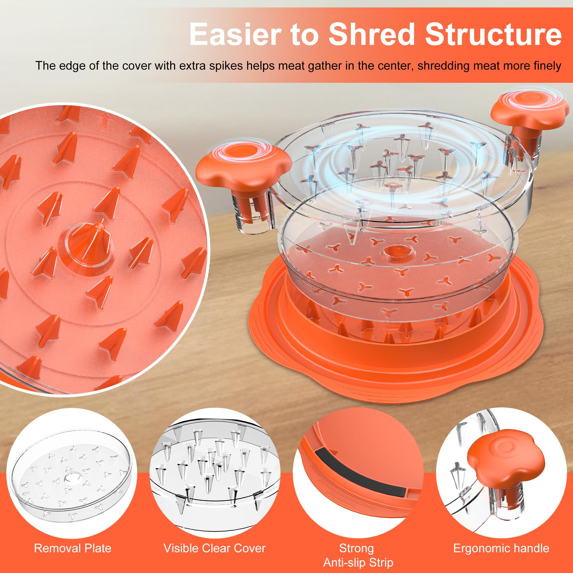 SURETIVIAN Chicken Shredder shows built-in teeth for even texture.