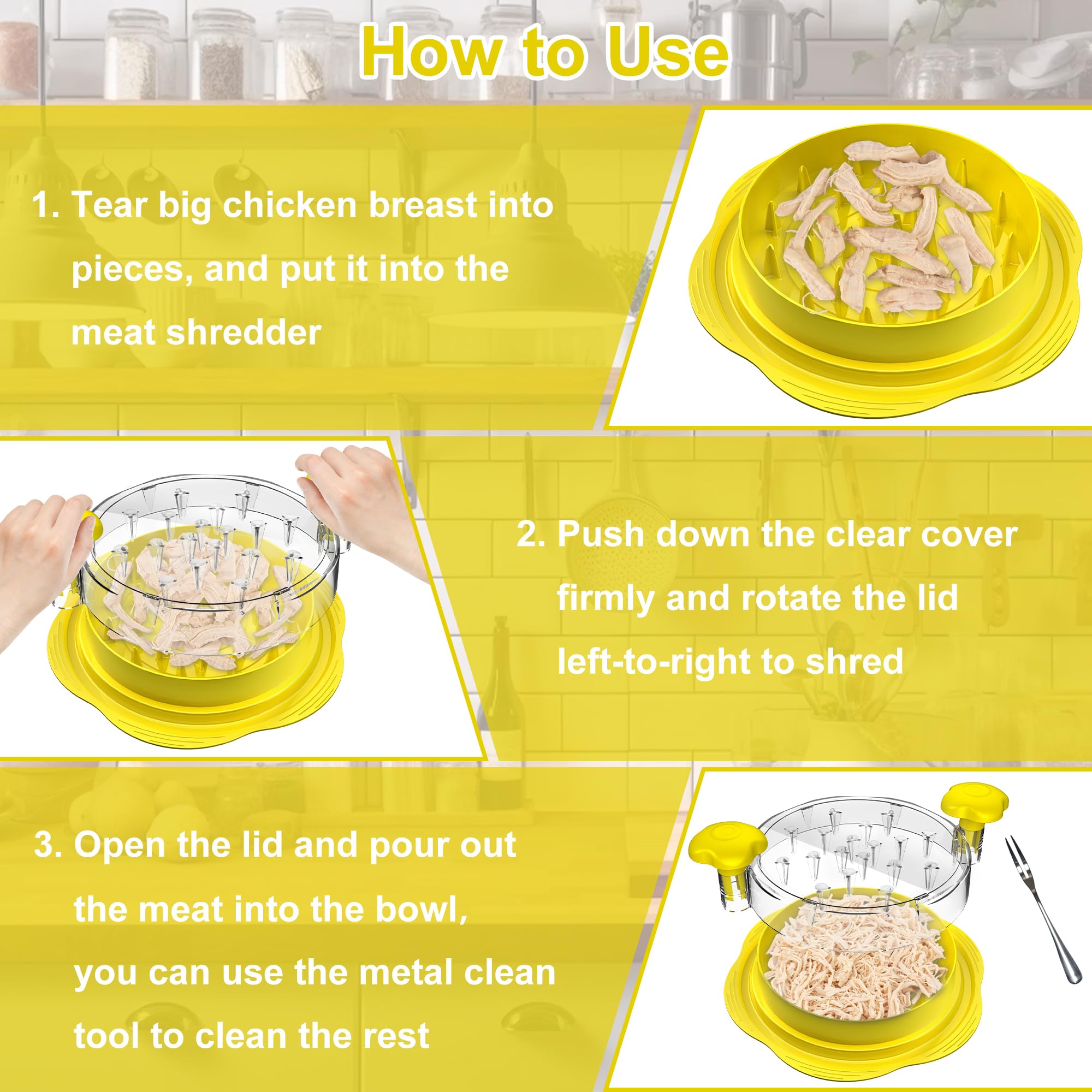 Suretivian chicken shredder dishwasher-safe design for easy cleanup