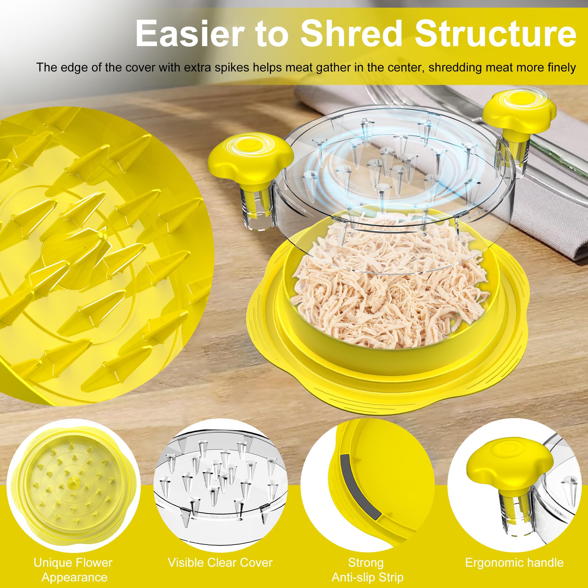 Suretivian chicken shredder ergonomic handle reduces hand fatigue