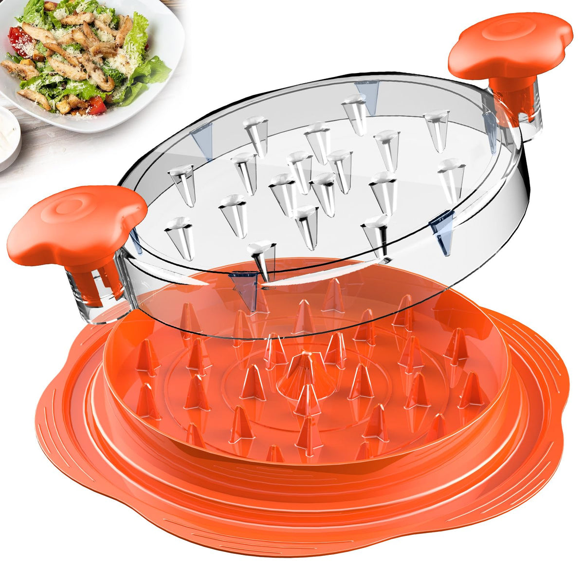 Suretivian chicken shredder with ergonomic handle for quick, even shredding.