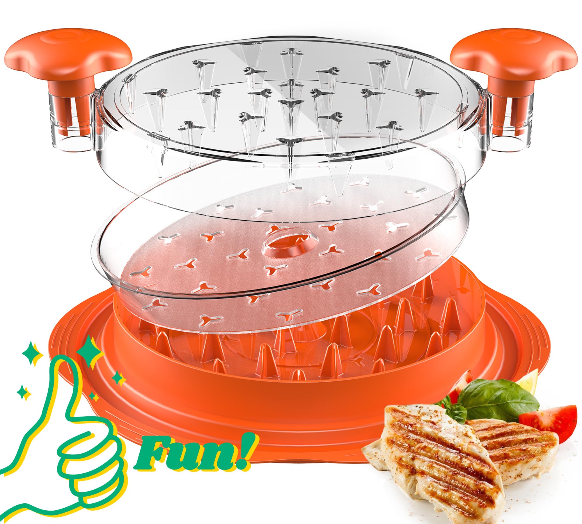 SURETIVIAN Chicken Shredder with removable plate for fast, mess-free shredding.