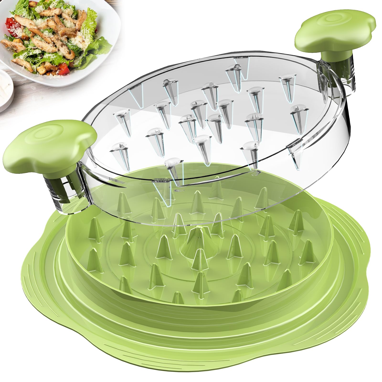 Suretivian chicken shredder with visible lid for quick, safe shredding.
