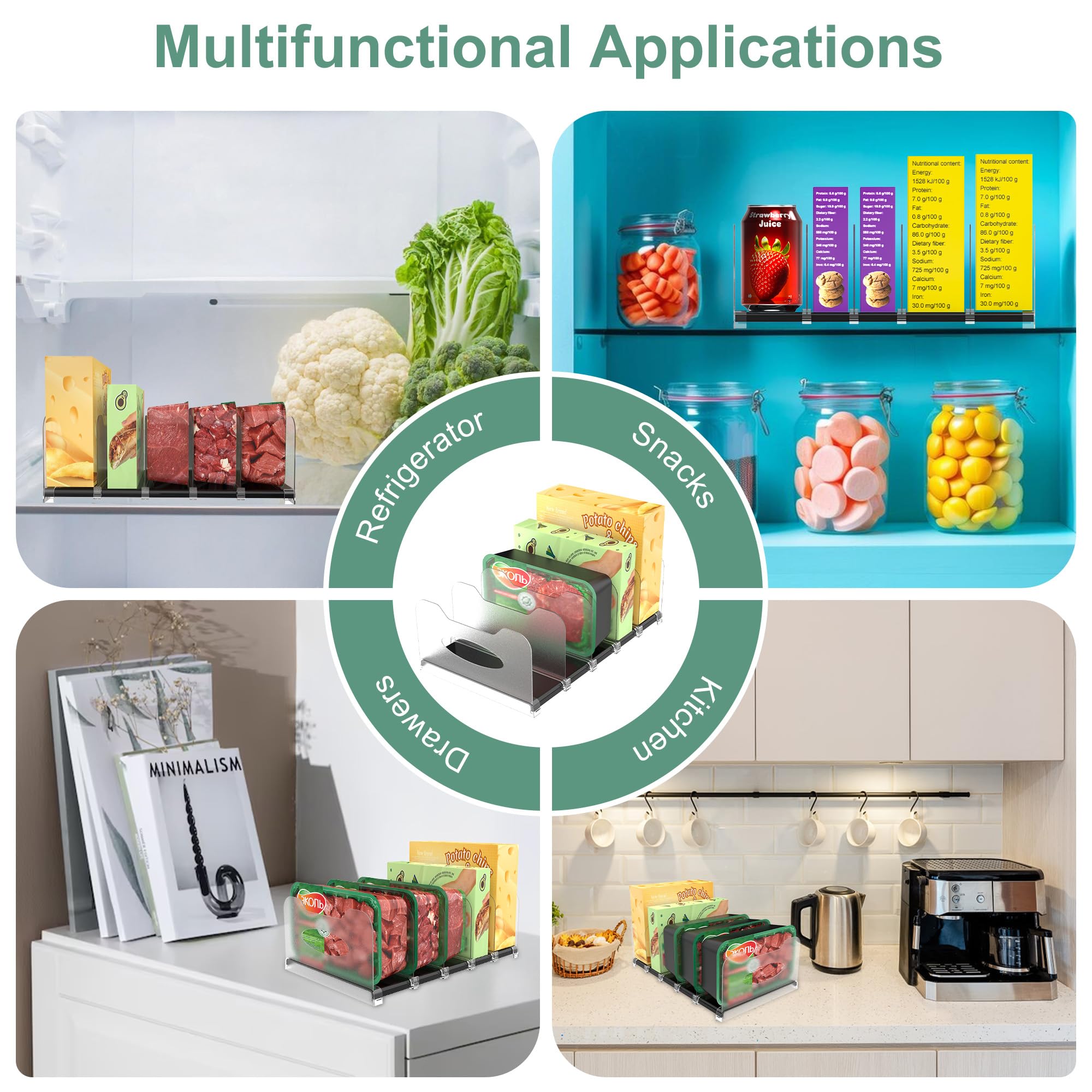 SURETIVIAN versatile option for countertops, cabinets, and pantry organization.