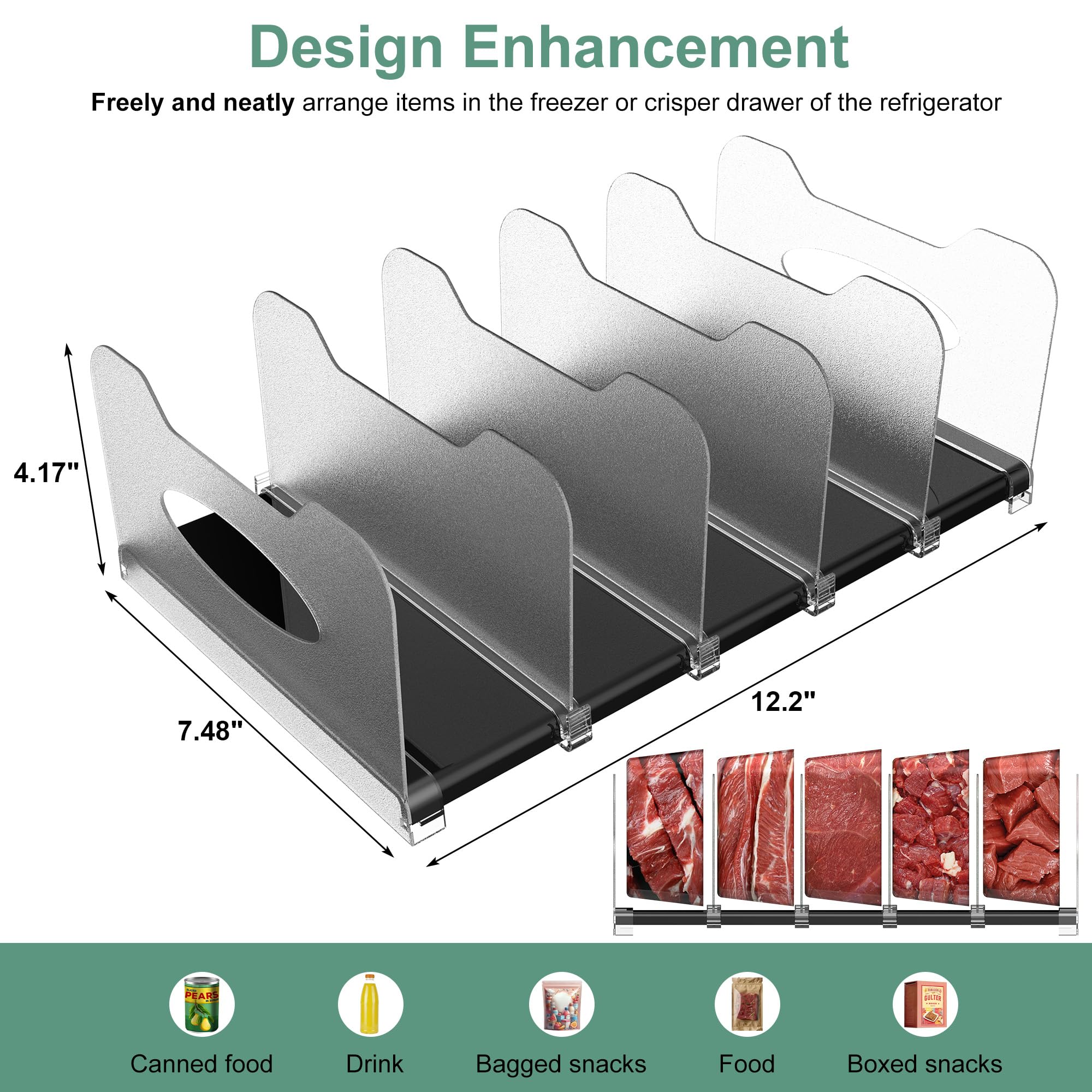 SURETIVIAN side handles enable easy pull-out access to frozen items.