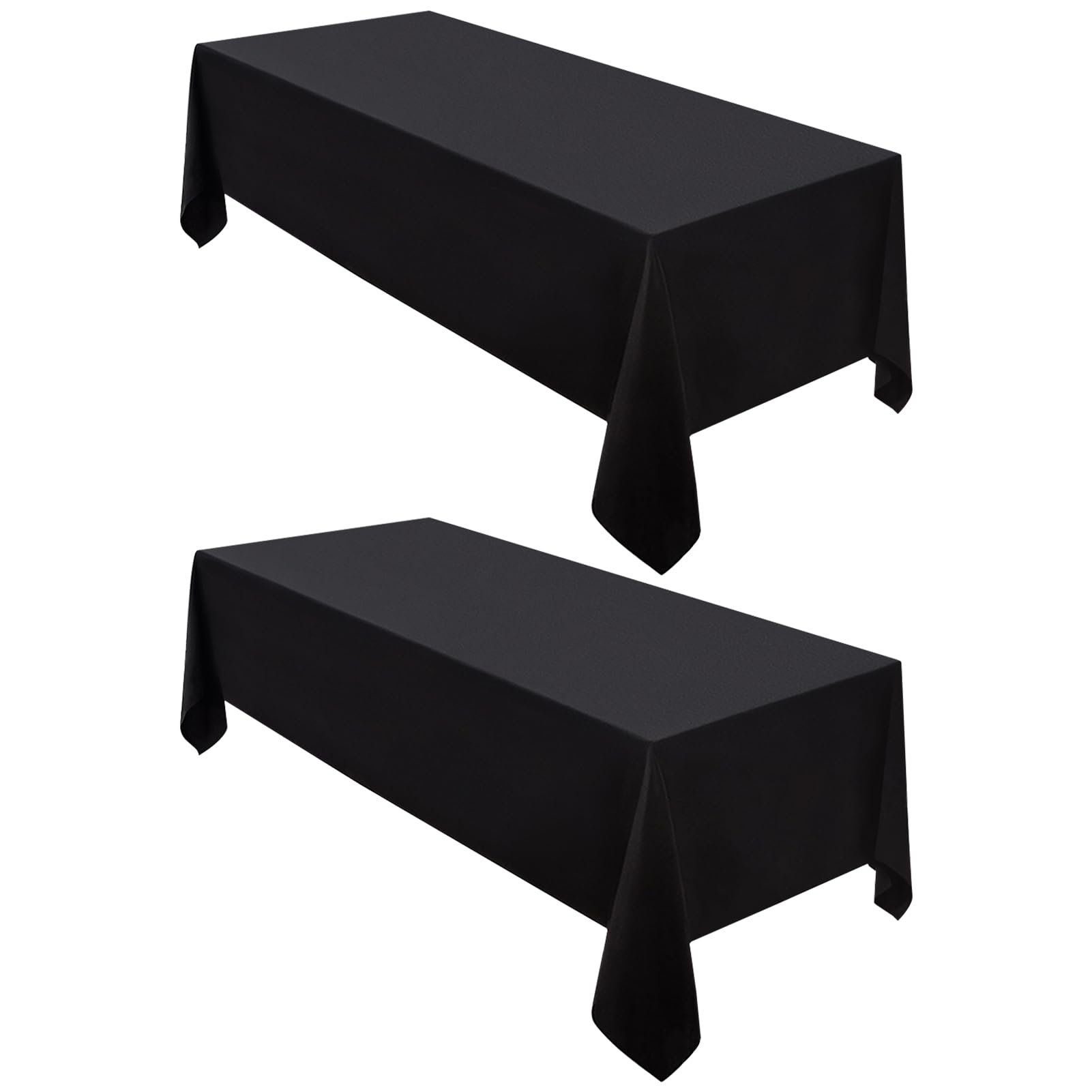 Surmente two-pack black tablecloth draped over a 6-foot rectangle table for a polished event