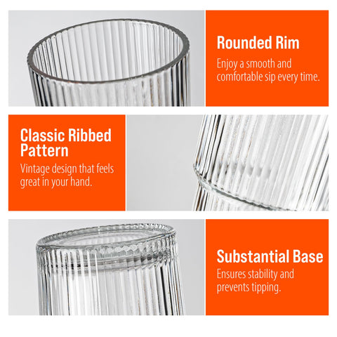 SUROQUE glass straws for tumblers, reusable and easy to clean