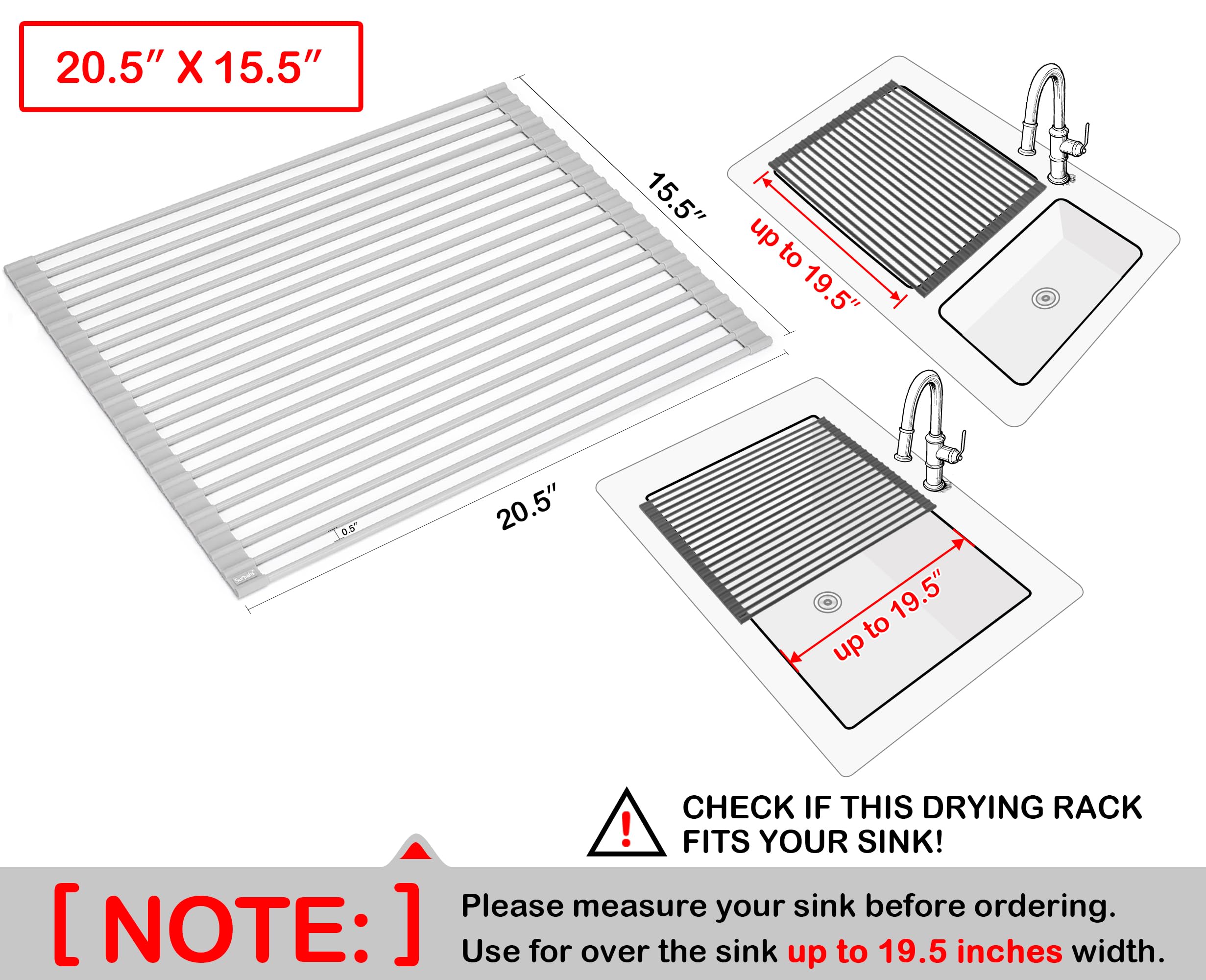Surpahs roll-up fits sinks up to 19.5 inches for versatile drying