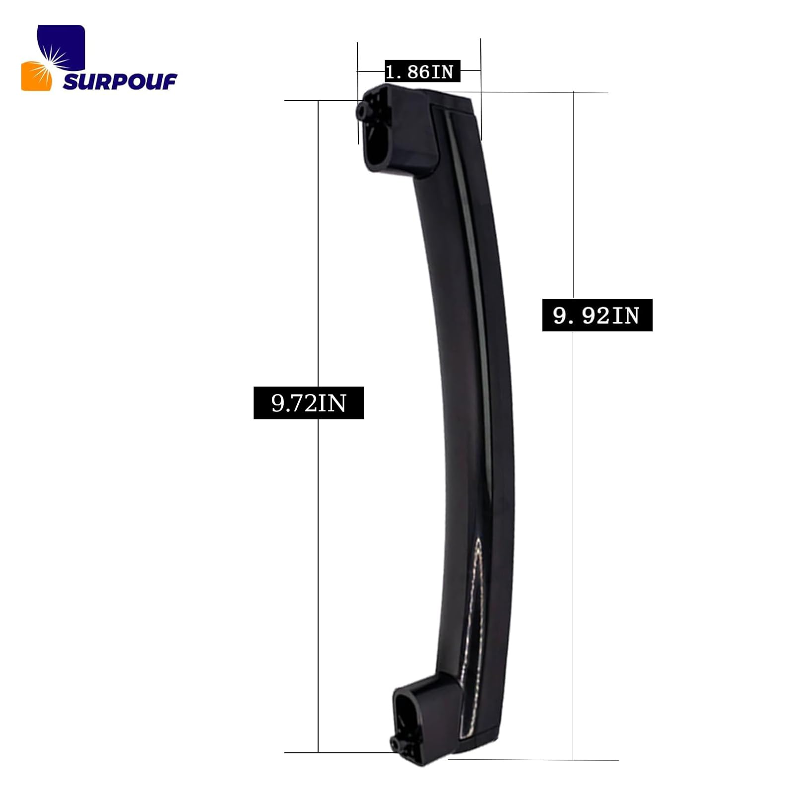 SURPOUF microwave door handle with support, side view, ergonomic grip for safe operation.