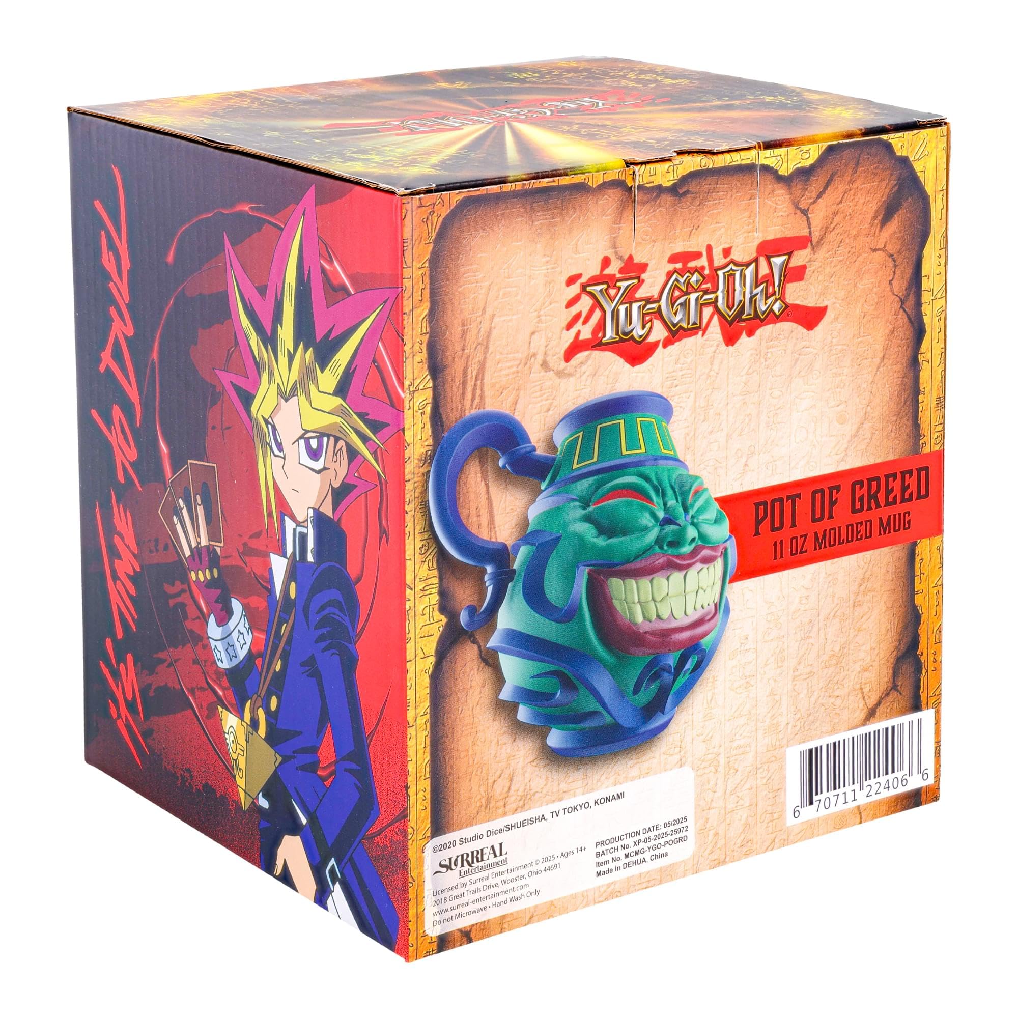 Surreal Entertainment Pot of Greed mug, full figure showcasing the 11-ounce size.