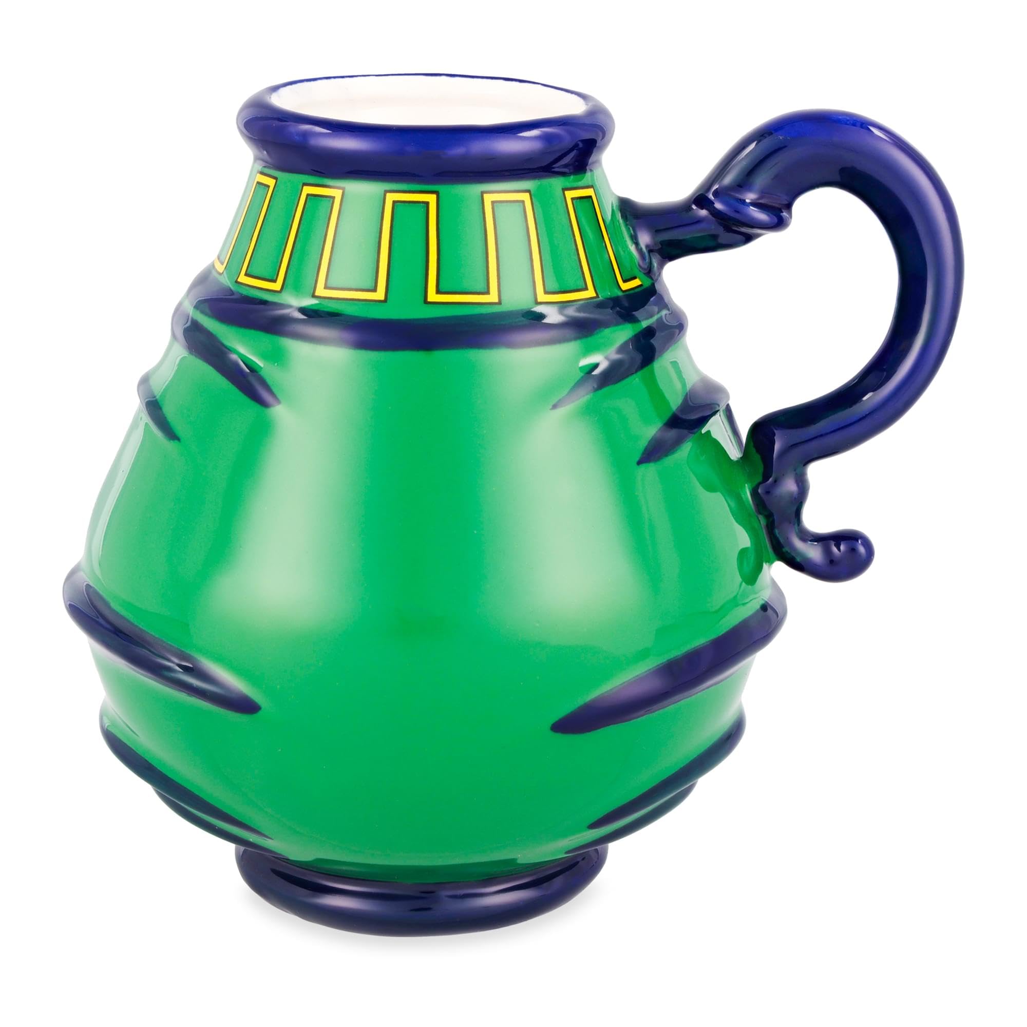 Surreal Entertainment Pot of Greed mug, close-up of sculpted handle and finish.