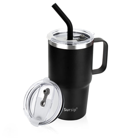 Sursip 24oz insulated cup with handle showing double-wall design for temperature control