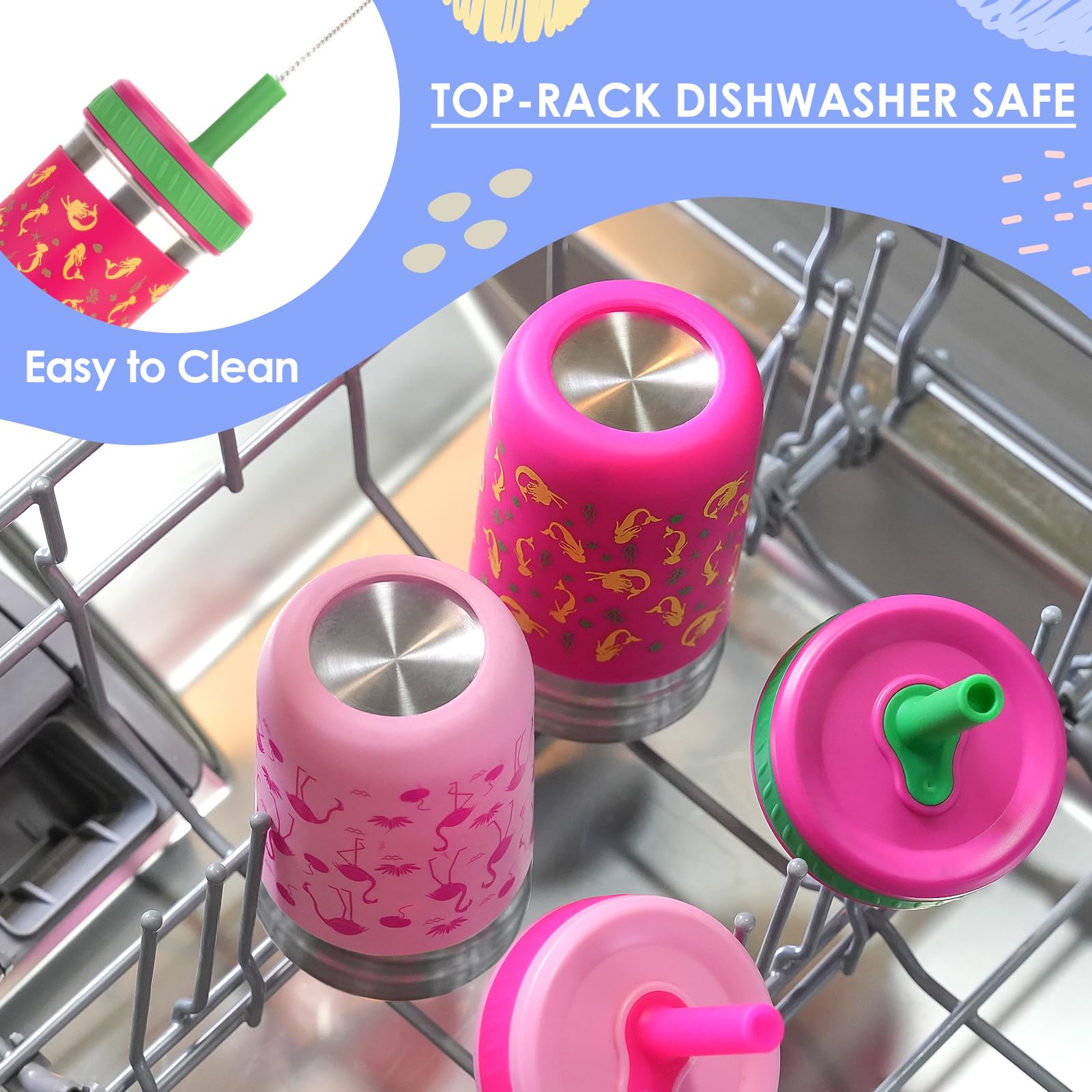 Sursip cups are dishwasher safe for easy cleaning