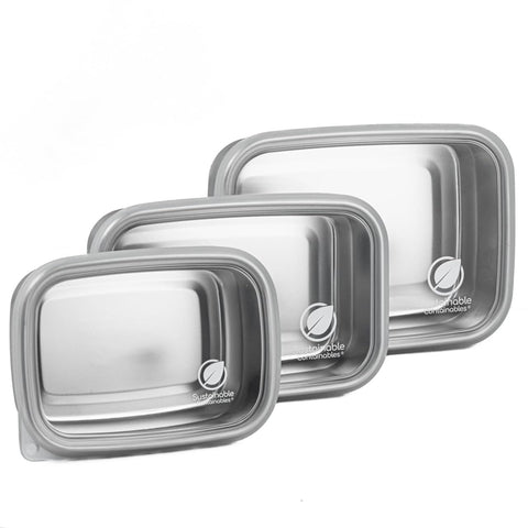 Sustainable Containables dishwasher-safe containers for easy cleaning.