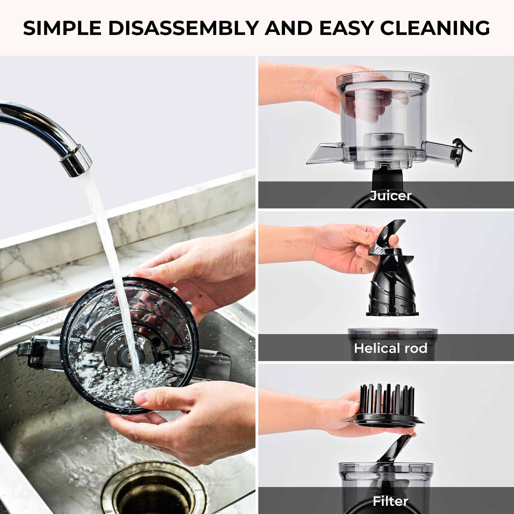 SUSTEAS cleaning brush included for easy post-juice cleaning