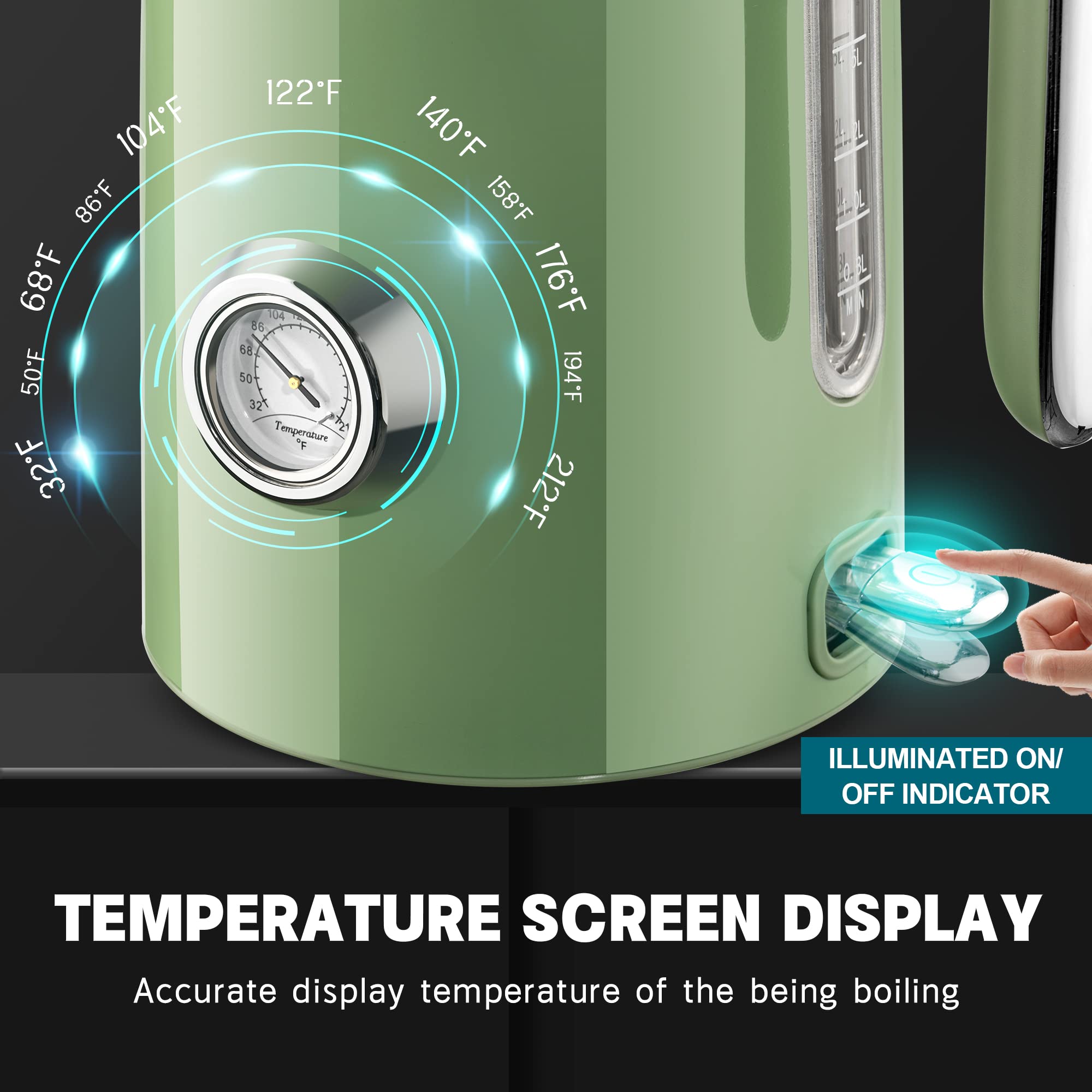 Ergonomic stay-cool handle on SUSTEAS kettle for comfortable pouring