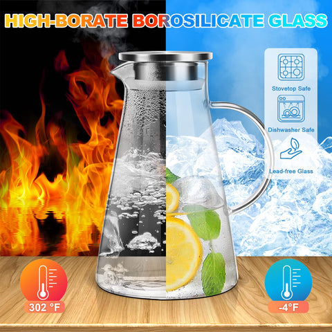 SUSTEAS pitcher with drip-proof spout for clean pour every time.