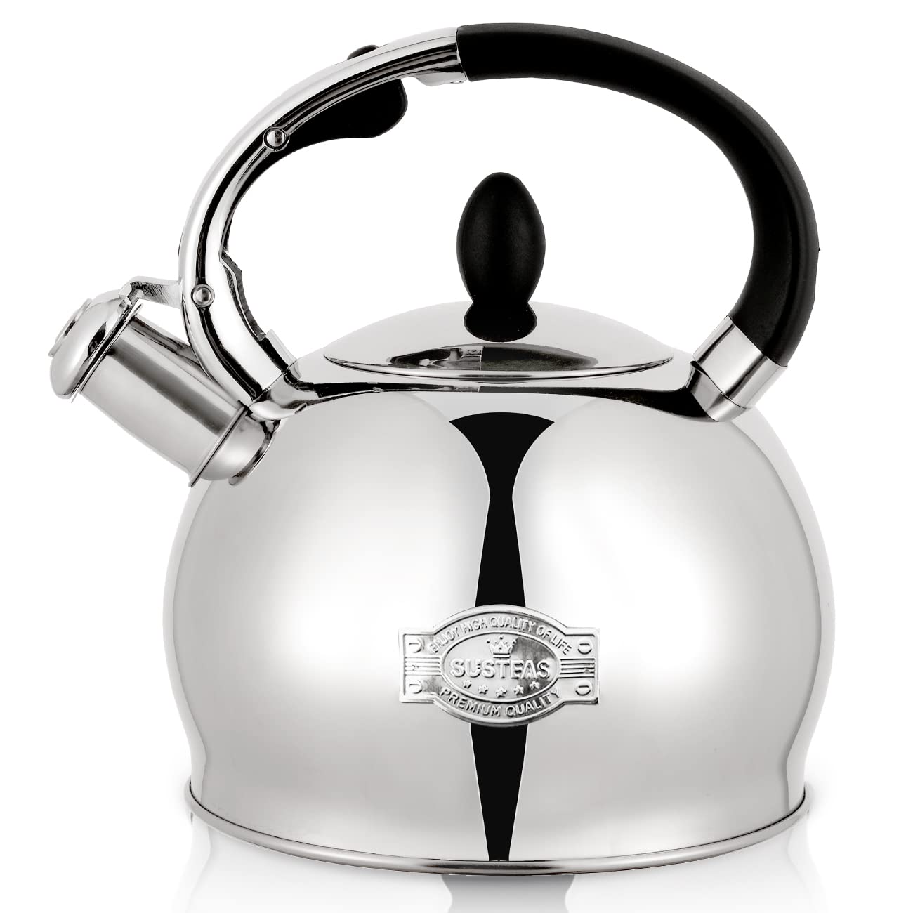 SUSTEAS stove-top tea kettle with cool handle for safe, comfortable pouring
