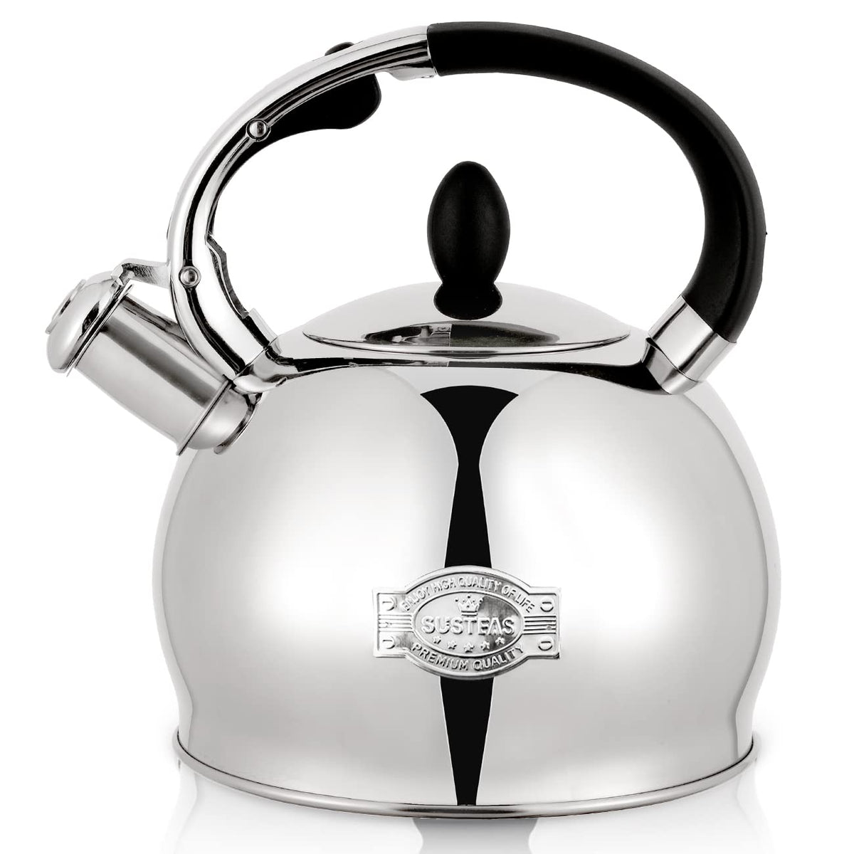 SUSTEAS stove-top tea kettle with cool handle for safe, comfortable pouring