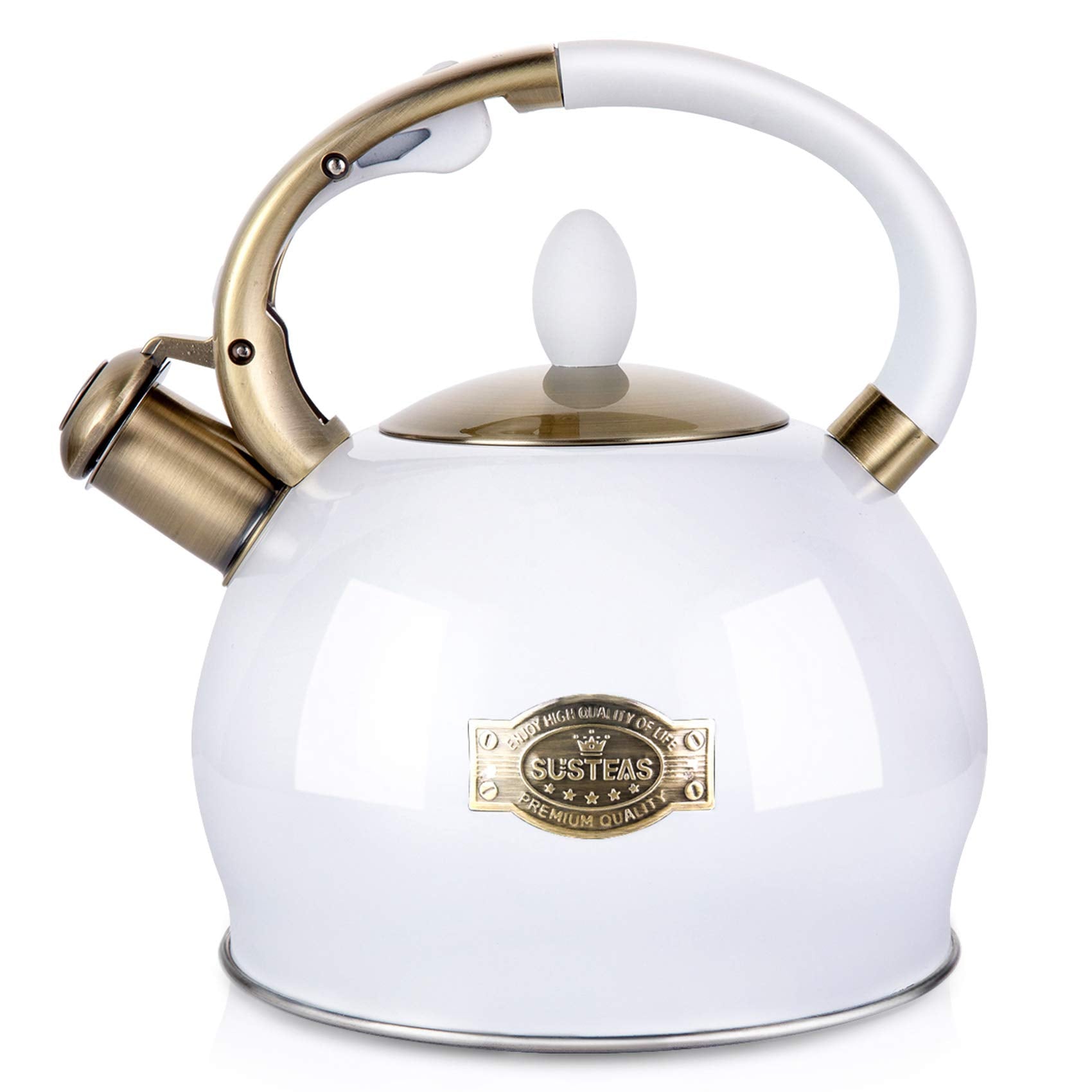 SUSTEAS stove top kettle with cool-touch handle for safe pouring
