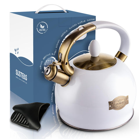 SUSTEAS induction-compatible kettle for versatile stove top use