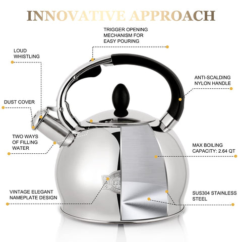 SUSTEAS kettle emits a clear whistle to signal boiling