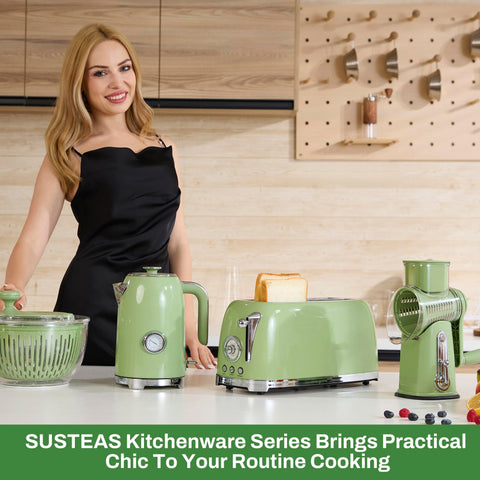 SUSTEAS Toaster removable crumb tray for easy cleanup.