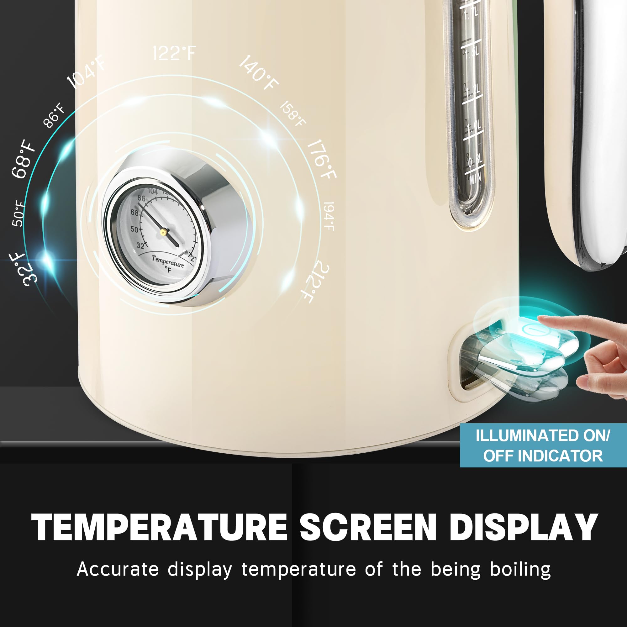 SUSTEAS 1.7 liter capacity boils water quickly for tea.